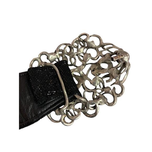 Medium Womens Vintage 1980s Reversible Statement Belt Ornate Buckle - Picture 5 of 9